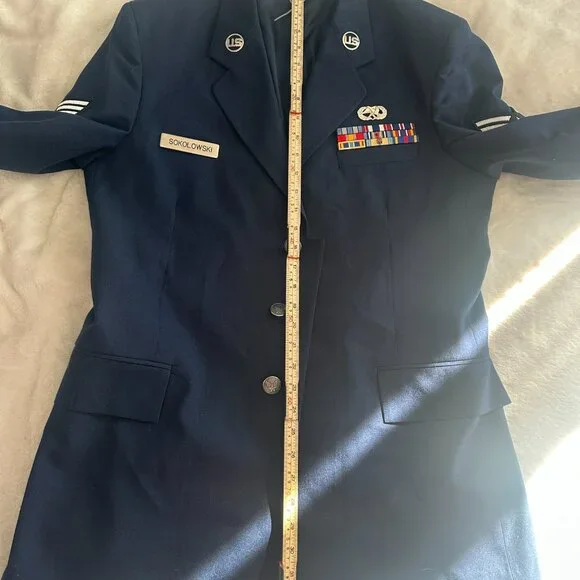 US Air Force Dress Blue Service Coat 42L SOKOLOWSKI Military Uniform Jacket DSGP - Picture 11 of 12